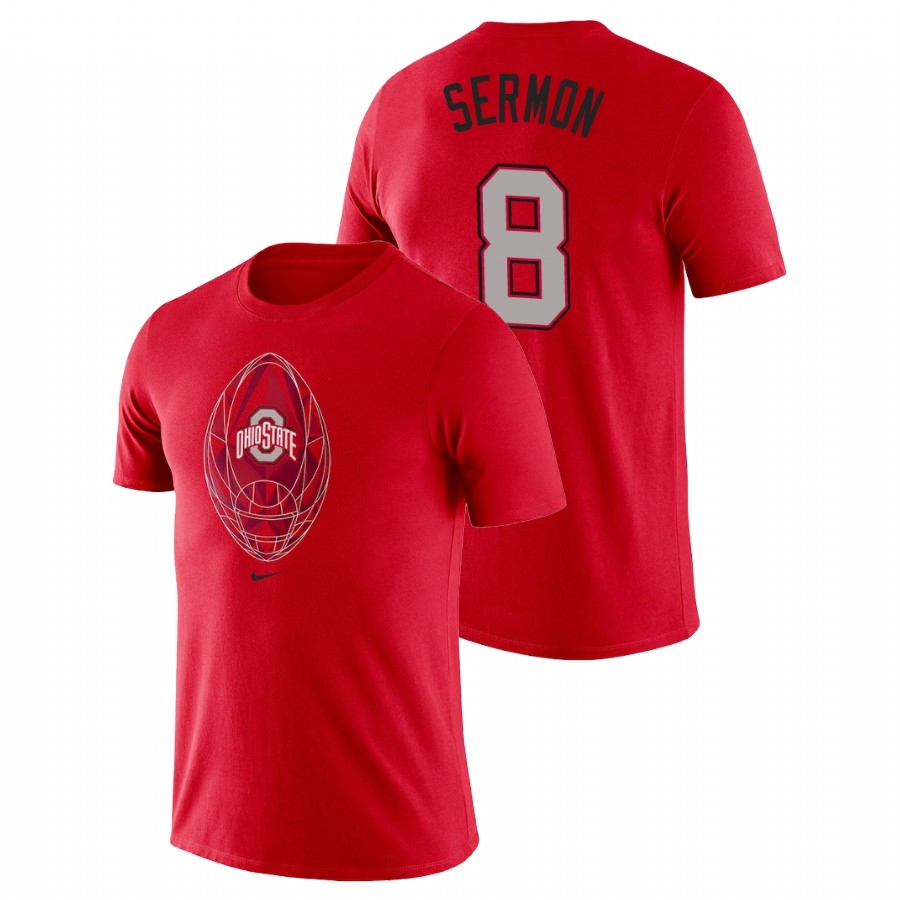 Ohio State Buckeyes Men's NCAA Trey Sermon #8 Scarlet Icon Legend College Football T-Shirt DFJ4849JA